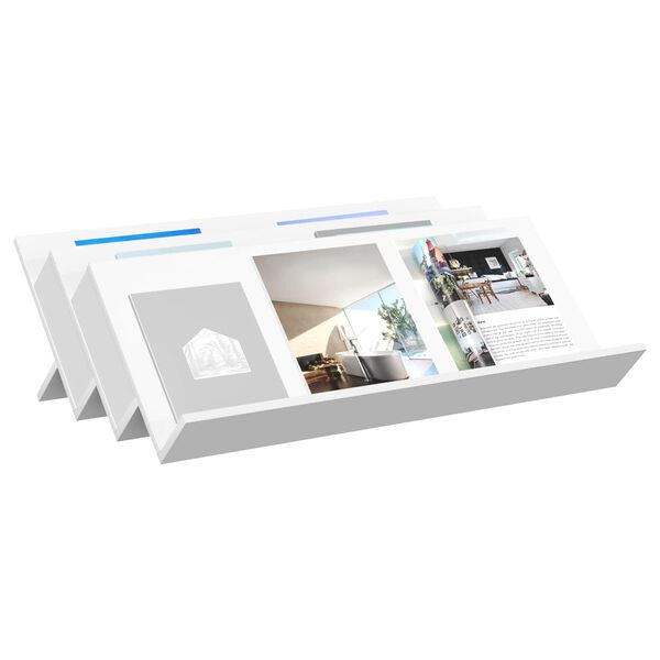 vidaXL Estante de Revistas Branco 90 x 53 x 28,5 cm Madeira processada