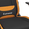 vidaXL Cadeira gaming de massagens tecido preto e laranja