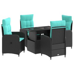 vidaXL Conjunto de Jantar para Exterior 5 unid. vime PE