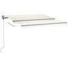 vidaXL Toldo retr&aacute;til manual com LED 450x350 cm cor creme