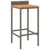vidaXL 5 pcs conjunto de bar p/ jardim vime PE/acácia maciça cinzento