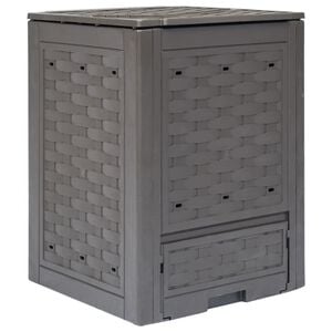 vidaXL Compostor de jardim 60x60x83 cm 300 L pl&aacute;stico vime castanho