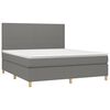 vidaXL Cama box spring c/ colch&atilde;o e LED 180x200 cm tecido cinza-escuro