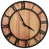 vidaXL Rel&oacute;gio de parede MDF e ferro 39 cm castanho e preto