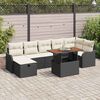 vidaXL Conjunto de Sof&aacute; de Jardim 8 pcs Preto Rattan Sint&eacute;tico