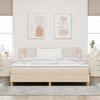 vidaXL Cama Box com almofada com cabeceira Creme 180 x 200 cm tecido