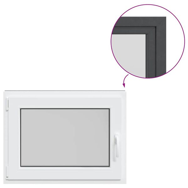 vidaXL Janela de por&atilde;o "RISOR" 80x70 cm oscilobatente DIN esquerda antracite