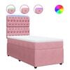vidaXL Cama com molas/colch&atilde;o 100x200 cm veludo rosa