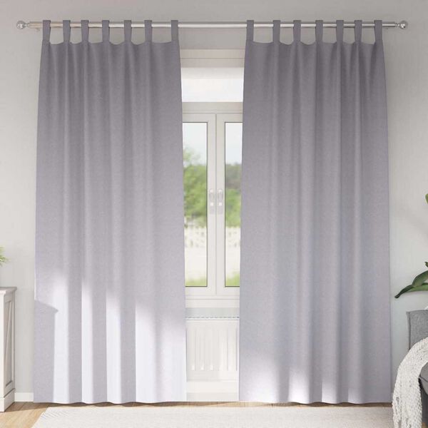vidaXL Cortinas Blackout com Argolas 2 pcs Cinza Met&aacute;lico 260 x 140 cm