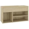vidaXL Banco sapateira 80x30x45cm derivados de madeira carvalho sonoma