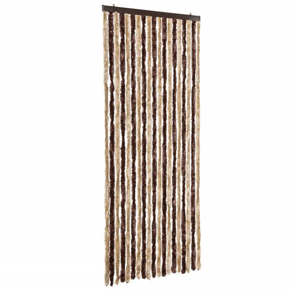 vidaXL Cortina anti-insetos 56x185 cm chenille bege e castanho claro