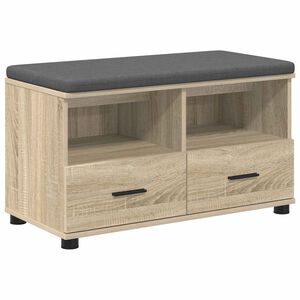 vidaXL Banco de Hall com almofada Carvalho Sonoma 80 x 38 x 46 cm
