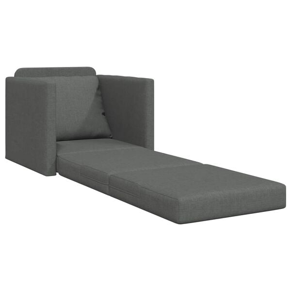 vidaXL Sof&aacute;-Cama 60cm Cinza Escuro tecido
