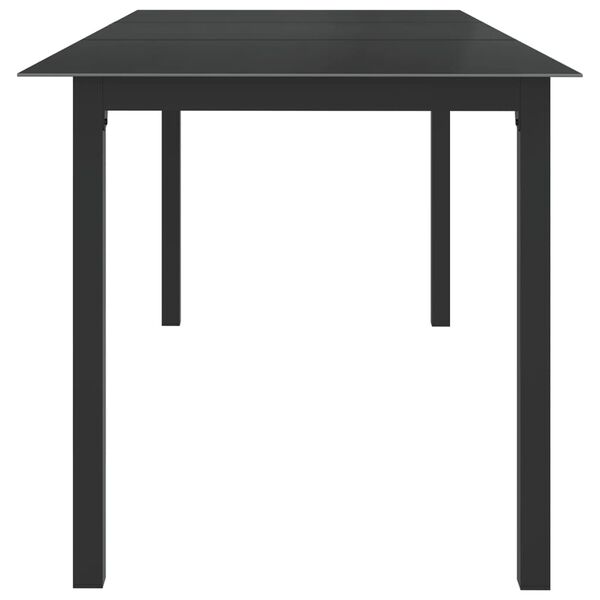 vidaXL Mesa de jardim em alumínio e vidro 190x90x74 cm preto