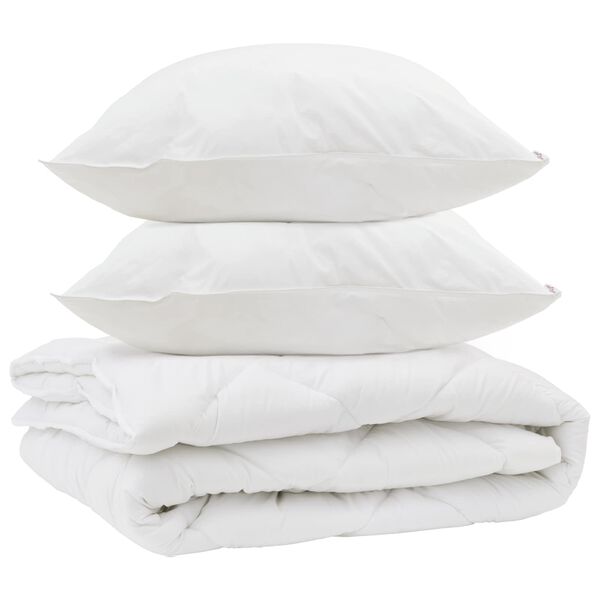 vidaXL Duvet para Todas as Esta&ccedil;&otilde;es 3 pcs Branco Microfibra