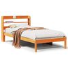vidaXL Estrutura cama c/ cabeceira 75x190 cm pinho maci&ccedil;o castanho-mel