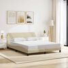 vidaXL Estrutura de cama Dover 160x200 cm tecido cor creme