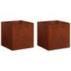 vidaXL Vaso de Jardim 2 unid. Ferro Enferrujado 25 x 25 x 25 cm