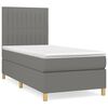 vidaXL Cama com molas/colch&atilde;o 90x200 cm tecido cinzento-escuro