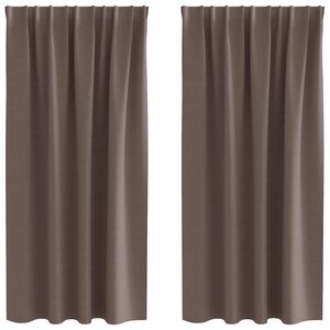 vidaXL Cortinas Blackout com Argolas 2 unid. Marrom Escuro Poli&eacute;ster