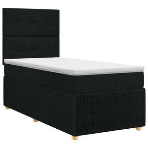 vidaXL Cama box spring com colch&atilde;o Preto 80 x 200 cm Tecido