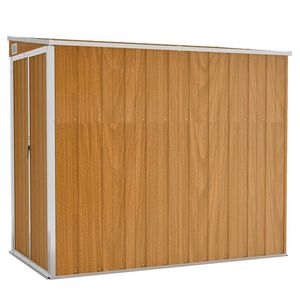 vidaXL Abrigo suspenso p/ jardim 118x194x178 cm a&ccedil;o galvaniz. castanho