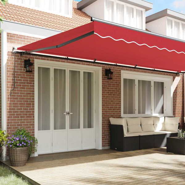 vidaXL Toldo Retr&aacute;til Manual Vermelho 600 &times; 300 cm Poli&eacute;ster e A&ccedil;o