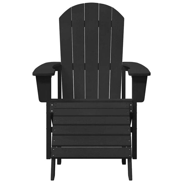 vidaXL Cadeira Adirondack Preto 82 x 74 x 92 cm HDPE