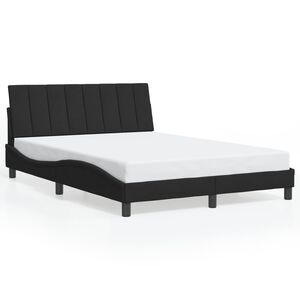 vidaXL Estrutura de cama sem colch&atilde;o Hanko 140x190 cm veludo preto