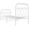 vidaXL Estrutura de cama com cabeceira e p&eacute;s 75x190 cm metal branco