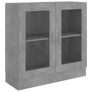 vidaXL Arm&aacute;rio vitrine derivados de madeira cinza cimento