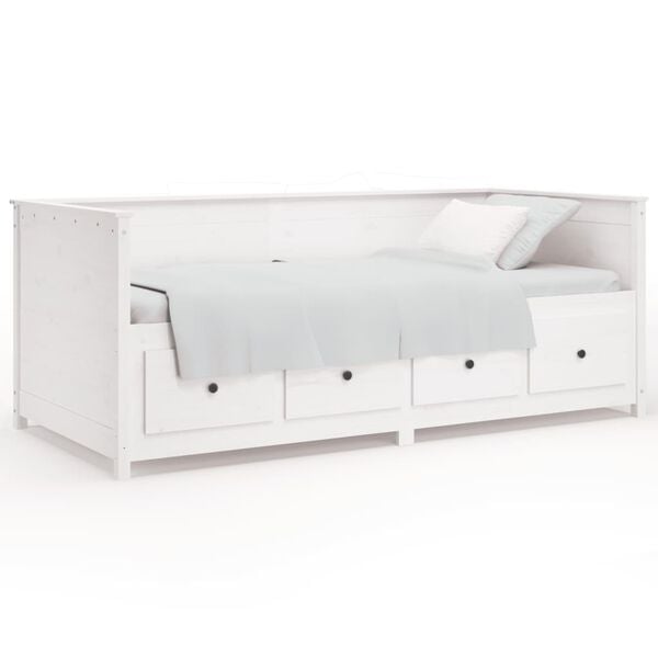 vidaXL Sof&aacute;-cama sem colch&atilde;o 80x200 cm madeira de pinho maci&ccedil;a branco