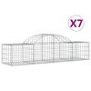 vidaXL Cestos gabi&atilde;o arqueados 7 pcs 200x50x40/60 cm ferro galvanizado