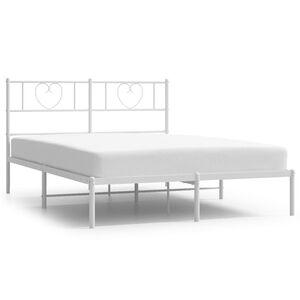 vidaXL Estrutura de cama com cabeceira 120x190 cm metal branco