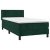 vidaXL Cama com molas/colch&atilde;o 90x190 cm veludo verde-escuro