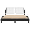 vidaXL Estrutura de cama sem colch&atilde;o Zadar couro artif. 140x190cm preto/branco