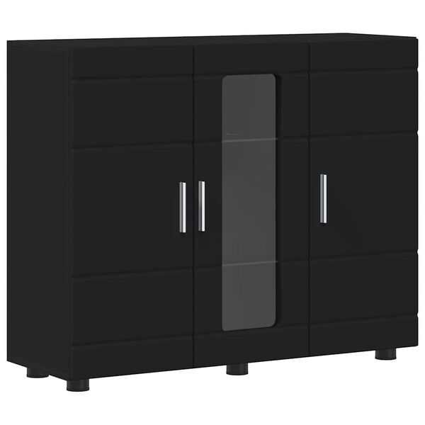 vidaXL Arm&aacute;rio de Madeira Preto 88,5 x 30,5 x 73 cm Madeira processada