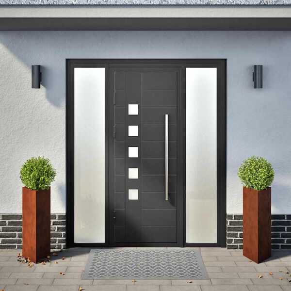 vidaXL Vaso/floreira 2 pcs triangular 40x40x75 cm a&ccedil;o intemp&eacute;ries