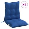 vidaXL Almofad&otilde;es cadeira encosto baixo 4 pcs tecido oxford azul real