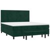vidaXL Cama com molas/colch&atilde;o 160x200 cm veludo verde-escuro