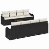 vidaXL Conjunto de Sof&aacute; de Jardim Preto 55 x 55 x 37 cm vime PE