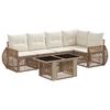vidaXL Conjunto de Sof&aacute; de Jardim 6 unid. Bege e Branco Creme vime PE