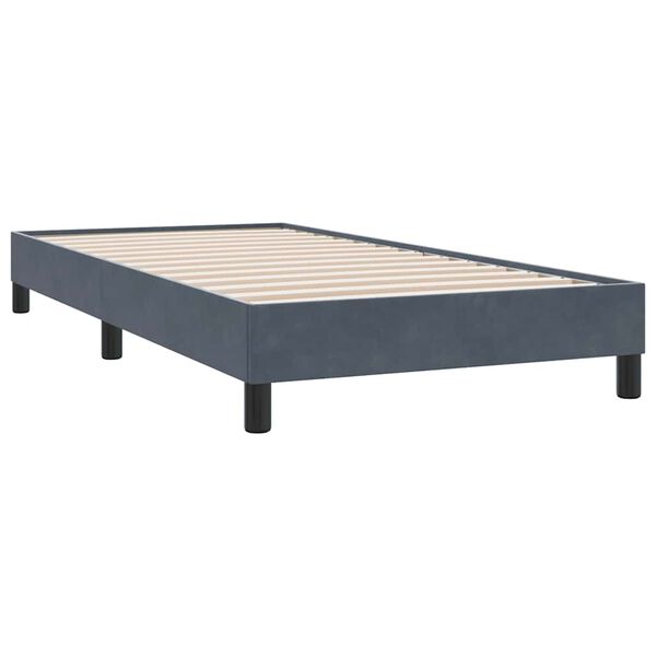 vidaXL Estrutura de cama sem colch&atilde;o 100x220 cm veludo cinzento-escuro