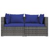 vidaXL 3 pcs conjunto lounge de jardim c/ almofadões vime PE cinzento