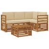 vidaXL Conjunto de Sof&aacute;s para Exterior 5 unid. Natural e Bege