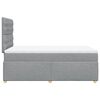 vidaXL Cama boxspring com colch&atilde;o 120x190 cm tecido cinzento-claro