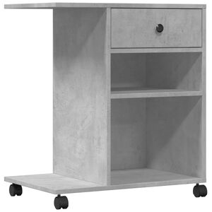vidaXL Suporte para impressora com rodas 60x40x68,5cm cinzento cimento