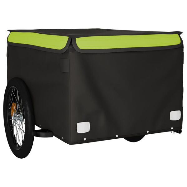 vidaXL Reboque para bicicleta 45 kg ferro preto e verde