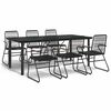 vidaXL 7 pcs conjunto de jantar para jardim vime de PVC preto