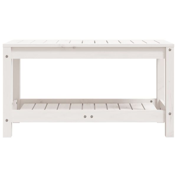 vidaXL Banco de jardim 82,5x35x45 cm madeira de pinho maci&ccedil;a branco